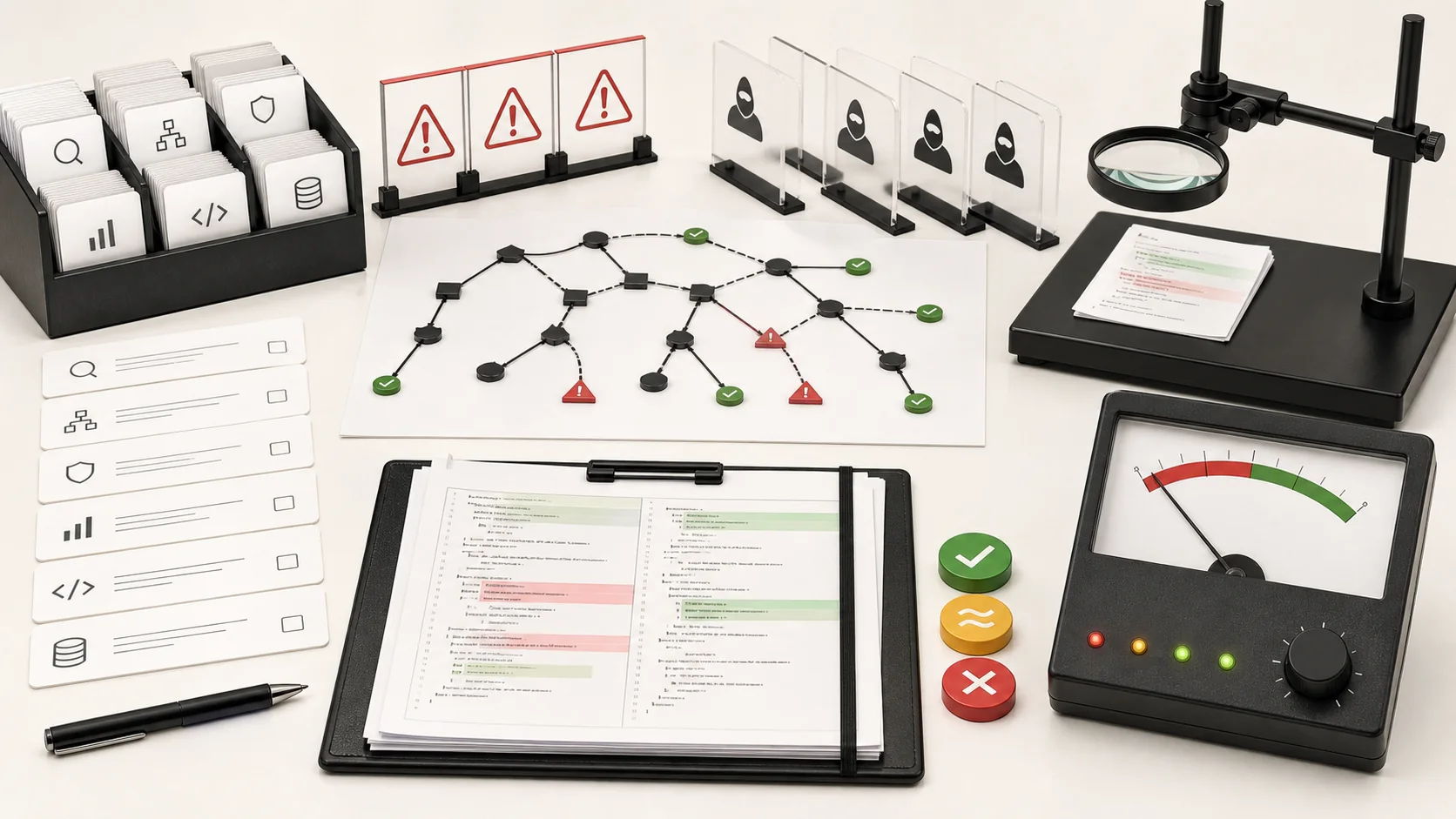 Editorial decision map for AI incident response, showing evidence, controls, evaluation, and approval stages